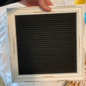 White Distressed Letter Board with letters